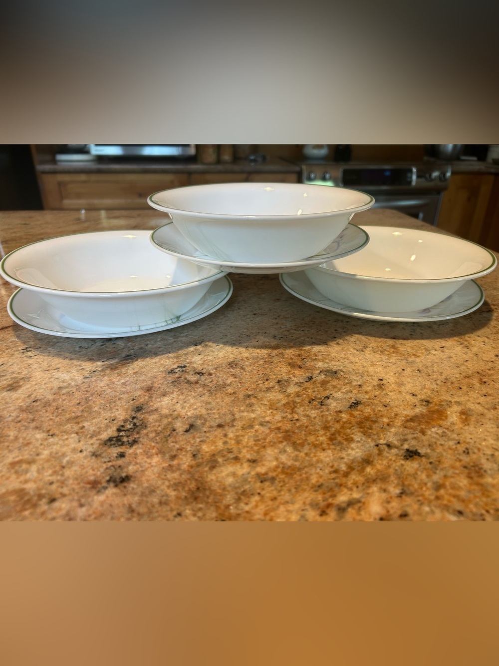 Corelle “Shadow Iris” Set of 3 Soup Bowl 7” & Salad Plate 7.25” No Chips 6 units
